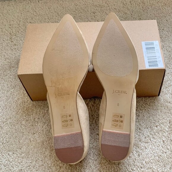 New J. Crew Factory Sueded Zoe D'Orsay Flats, Tan, Women's Size 8 - Picture 13 of 15